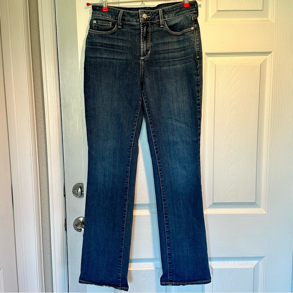 NYDJ Jeans Size 6 Blue Marilyn Straight Stretch Lift Tuck Tech* Mid Rise